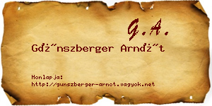 Günszberger Arnót névjegykártya
